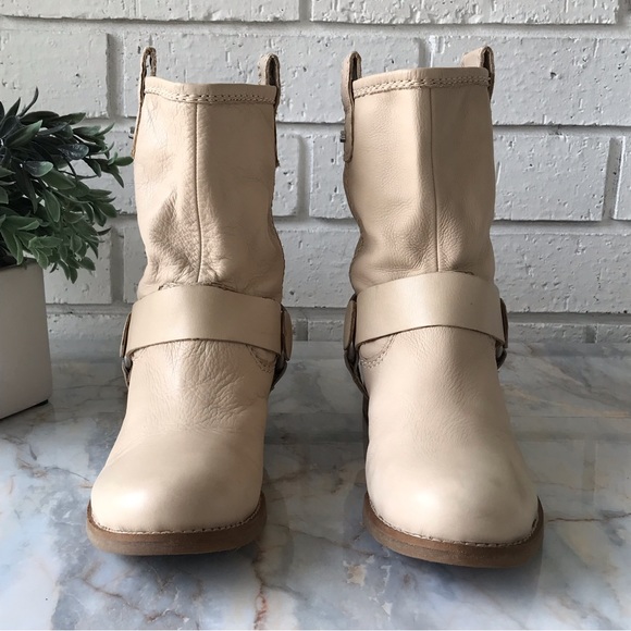 Gianni Bini Slouchy Harness Tan Leather Ankle Booties - Picture 4 of 11